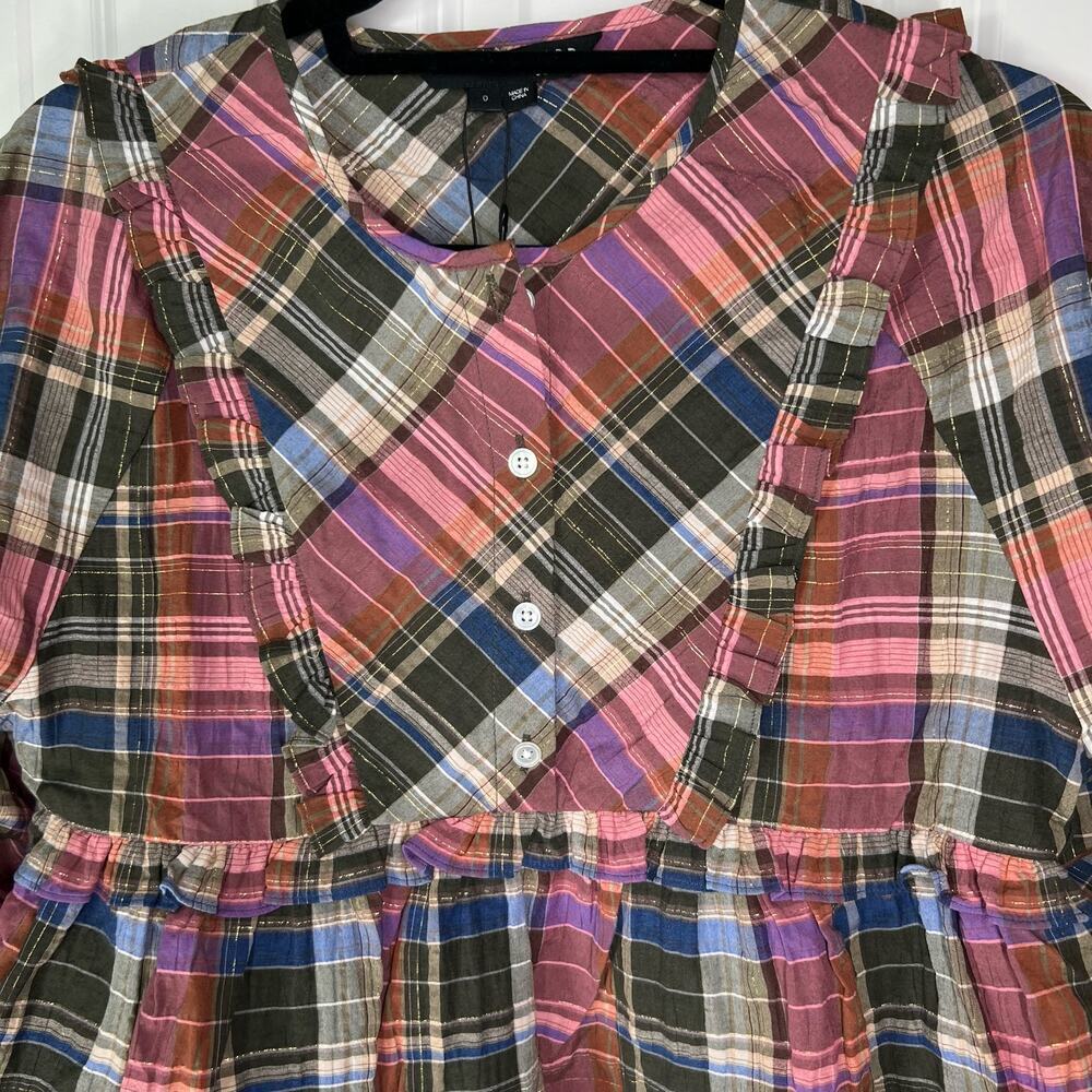Veronica Beard NWOT Katalina Plaid Bib Top Size 0 - Picture 2 of 5